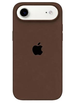 Чехол силиконовый silicone case full для iphone 17 air защита камеры противоударный шоколадный