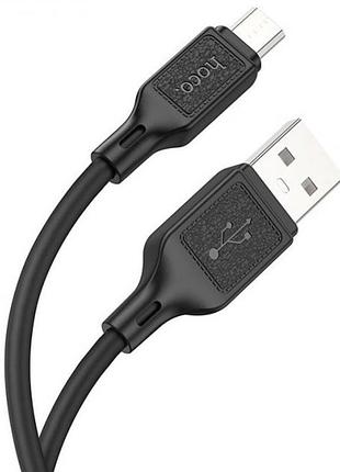 Кабель hoco cool silicone charging data cable for micro black ( ) 3