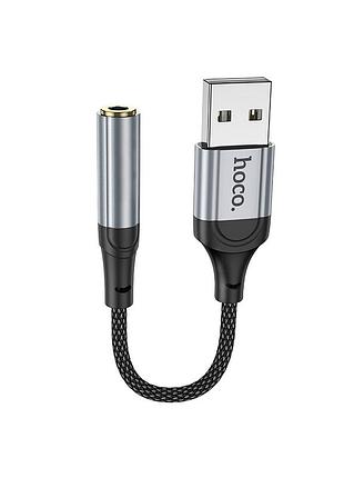 Аудiокабель hoco usb-a to. female, nylon braid,,, black ( )