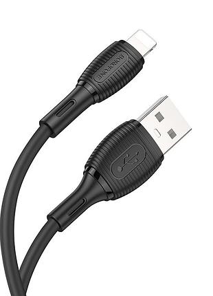 Кабель borofone advantage silicone charging data cable for ip black ( )
