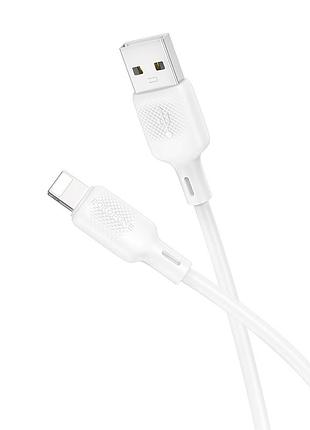 Кабель borofone lenny silicone charging data cable ) white ( )