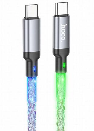 Дата кабель hoco u112 shine type-c to type-c 60w (1m) gray
