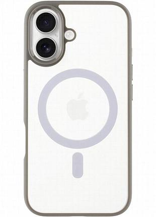 Tpu+pc чехол blueo skin friendly frosted with magnetic fit для apple iphone 16 (6.1") серый / grey