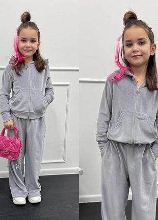 Велюровый косюм для девушек, 5 цветов 4