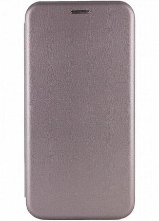 Кожаный чехол-книжка classy для xiaomi redmi note 13 pro 4g / poco m6 pro 4g серый