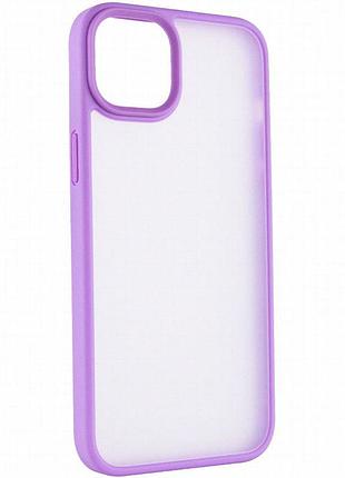 Tpu+pc чехол metal buttons для apple iphone 15 (6.1") сиреневый / light purple