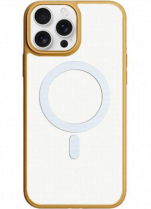 Tpu+pc чехол blueo skin friendly frosted with magnetic fit для apple iphone 16 pro max (6.9") золотой / белое кольцо