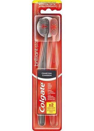 Набір зубних щіток макс блиск з вугіллям 2 шт тм colgate