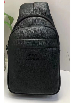 Сумка чоловіча чорна backpack for men jasper шкіра ()