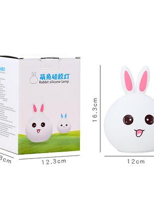 Нічний світильник rgb у формі кролика — rabbit silicone lamp ()