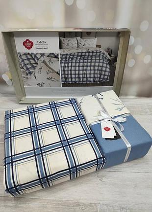 Постільна білизна фланельова байкова cotton box сімейний розмір lavanid