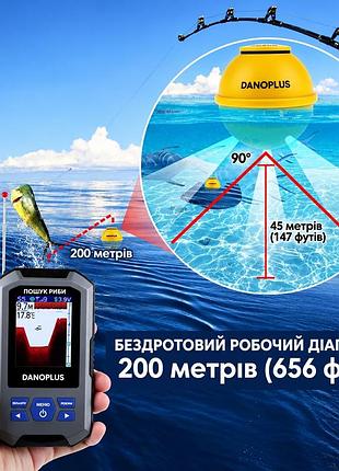 Бездротовий ехолот danoplus дальність до 200 м. 8