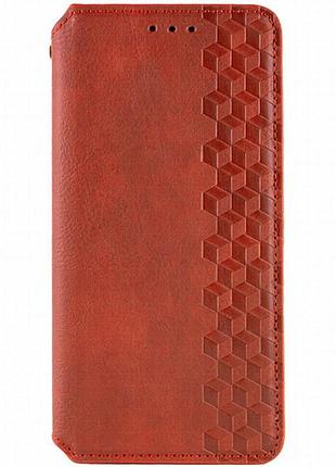 Кожаный чехол-книжка getman cubic (pu) для samsung galaxy s24 красный