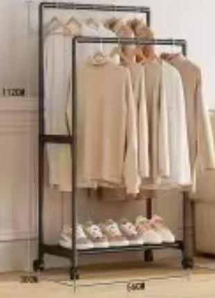 Двойная стойка- вешалка,полка для обуви clothes rack only black 9918-1 xl-1916 (20)