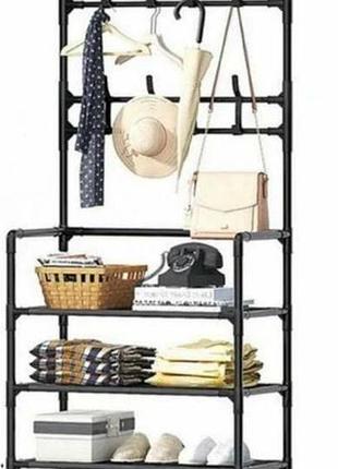 Вешалка для одежды в прихожую с полками для обувиnewsimple floor clothes 60x26.5x154 большая7-60(20)