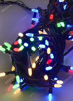 Рис led, черный провод, мульти
