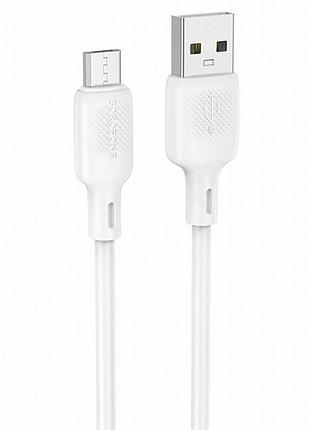 Дата кабель borofone bx113 lenny usb to microusb 2.4a (1m) white