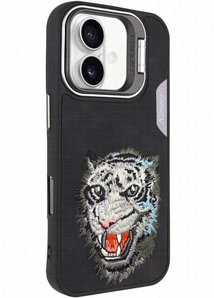 Tpu+pc чехол friends для apple iphone 16 (6.1") black tiger