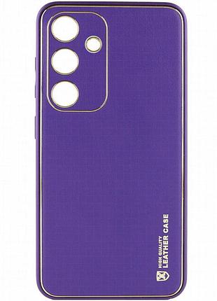 Кожаный чехол xshield для samsung galaxy s23+ фиолетовый / ultra violet
