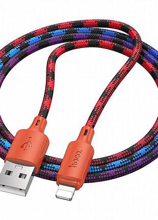 Дата кабель hoco x116 meridian usb to lightning 2.4a (1m) gradient red mix 2