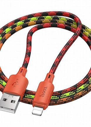 Дата кабель hoco x116 meridian usb to lightning 2.4a (1m) gradient red mix 3
