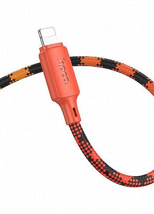 Дата кабель hoco x116 meridian usb to lightning 2.4a (1m) gradient red mix 4
