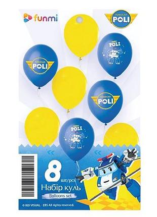 Набір з 8 повітряних кульок 23335 "robocar poli" 12"(30 см) тм "funmi"