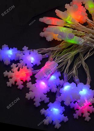 Фигурки led, "снежинка", 5м+ переходник, мульти