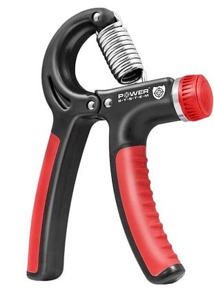 Эспандер кистевой power system ps-4021 с регулируемой нагрузкой 10-40 кг. power hand grip black