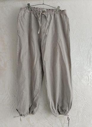 Роскошные джинсы баллоны, брюки, брюки из льна и коттона от zara