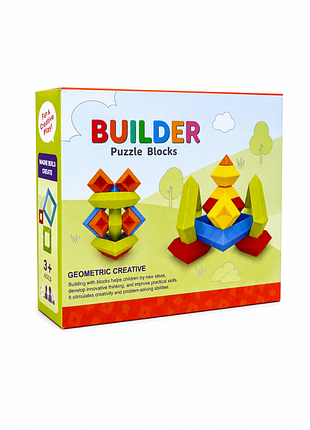 Конструктор дитячий builder puzzle blocks, 15 деталей ff-915 (72 шт)