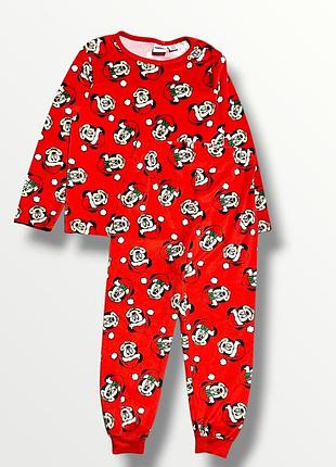 Новорічна дитяча піжама disney з міккі маусом (унісекс) піжамний костюм для додому та сну на 5-6 років 110-116 см
