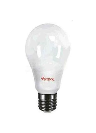 Лампа светодиодная a60 led 7w, 3000k (теплый свет) e27 тм sokol