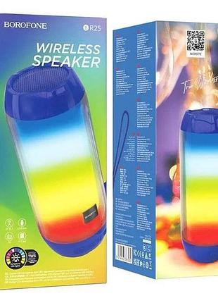Портативна bluetooth колонка borofone, маг, rgb-підсвічування, fm, usb, tf, tws