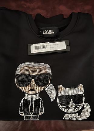 Світшот жіночий karl lagerfeld чорний з принтом