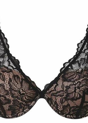 Бюстгальтер з мереживом для жінки esmara lycra® 473536 80c чорний