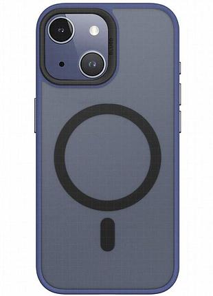 Tpu+pc чехол blueo skin friendly frosted with magnetic fit для apple iphone 15 (6.1") синий / blue