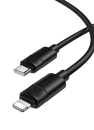 Кабель borofone leya silicone charging data cable ip black ( )