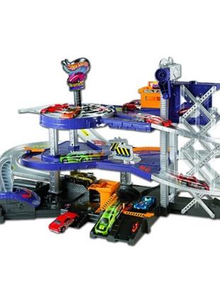 Автомобільний трек для хлопчика hot wheels мега-гараж v3260