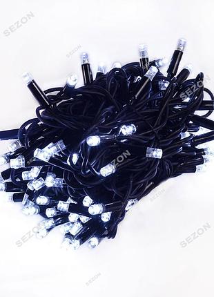 Уличная led, 10м, черный каучук,3мм, белый