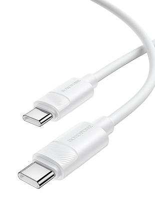 Кабель borofone leya silicone charging data cable c to c white ( )