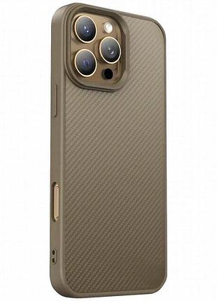 Tpu чехол carbon protective with magnetic fit для apple iphone 16 pro max (6.9") coffee