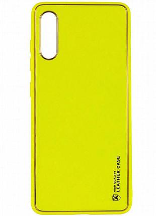 Кожаный чехол xshield для samsung galaxy a50 (a505f) / a50s / a30s желтый / yellow