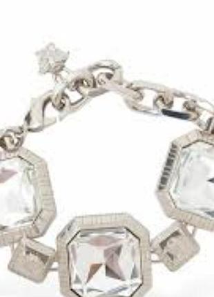 Браслет версаче з великими кристалами та меандрами silver