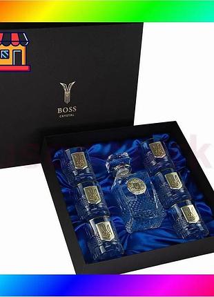 Bs набор для виски best mix гербовый с трезубцем boss crystal (графин и 6 бокалов) хрусталь декорирова bas77/n