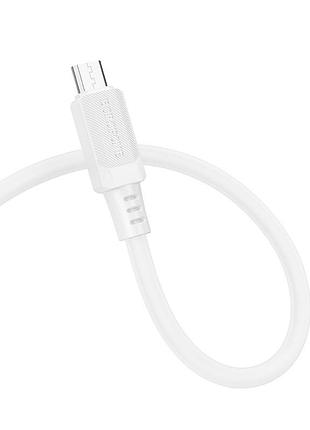 Кабель borofone lotto silicone charging data cable micro white ( ) 4