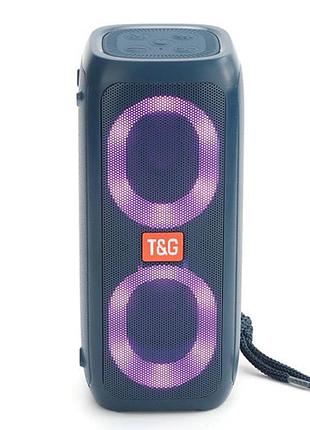 Bluetooth-колонка с rgb подсветкой, speakerphone, радио, blue