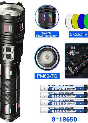 Ліхтар night vision fluorescence laser led,., power bank, зп type-c, zoom, фільтрів