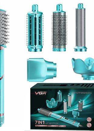 Фен-стайлер vgr в green, professional, насадок, вт