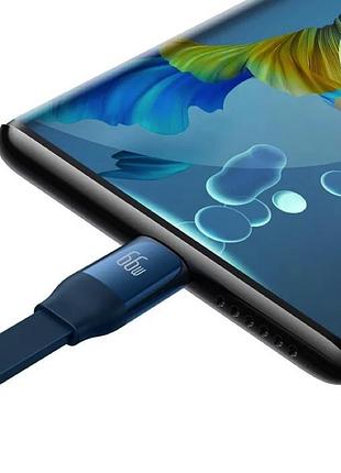 Кабель baseus bright mirror series retractable fast charging data cable usb to m+l+c. blue ( ) 4
